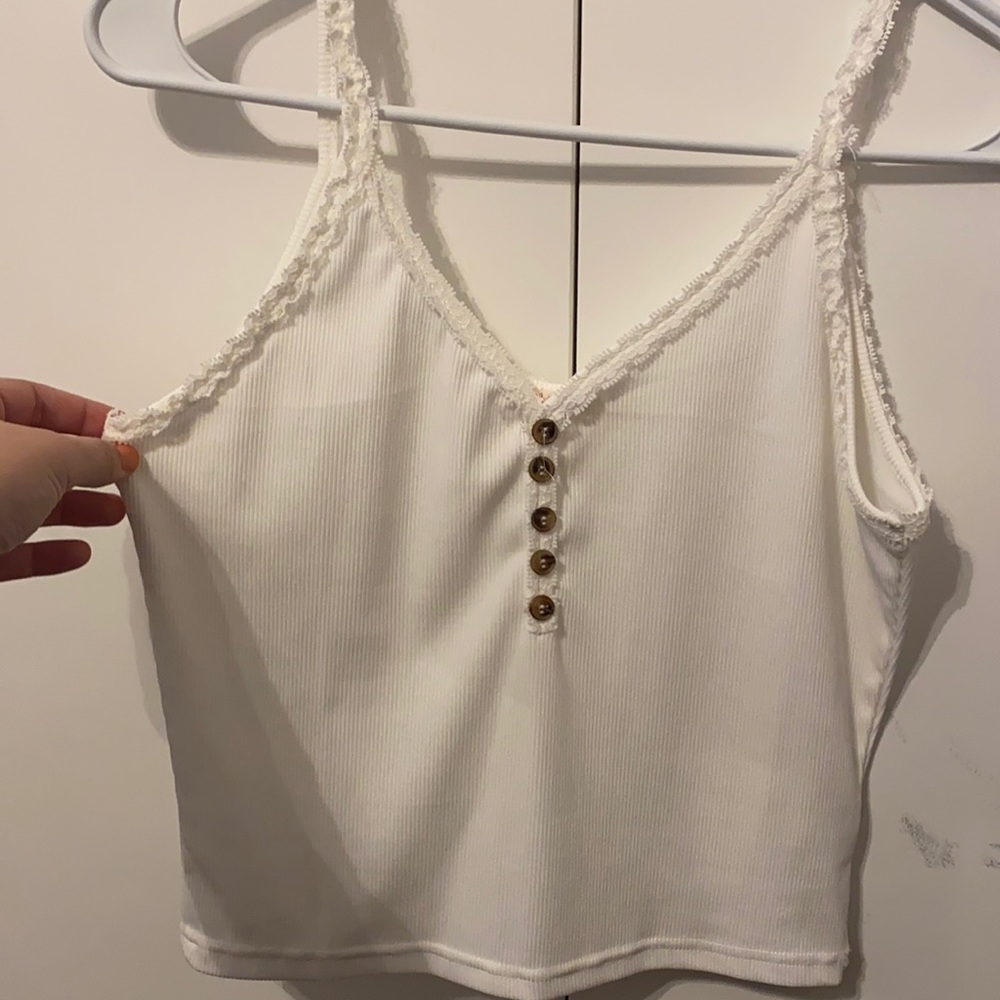 Romwe white tank/crop top
